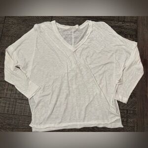 We The Free White V-Neck Long Sleeve Tee